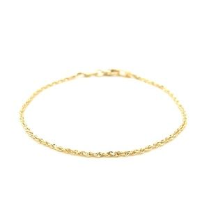 10k Yellow Gold Solid Diamond Cut Rope Bracelet 1.5mm